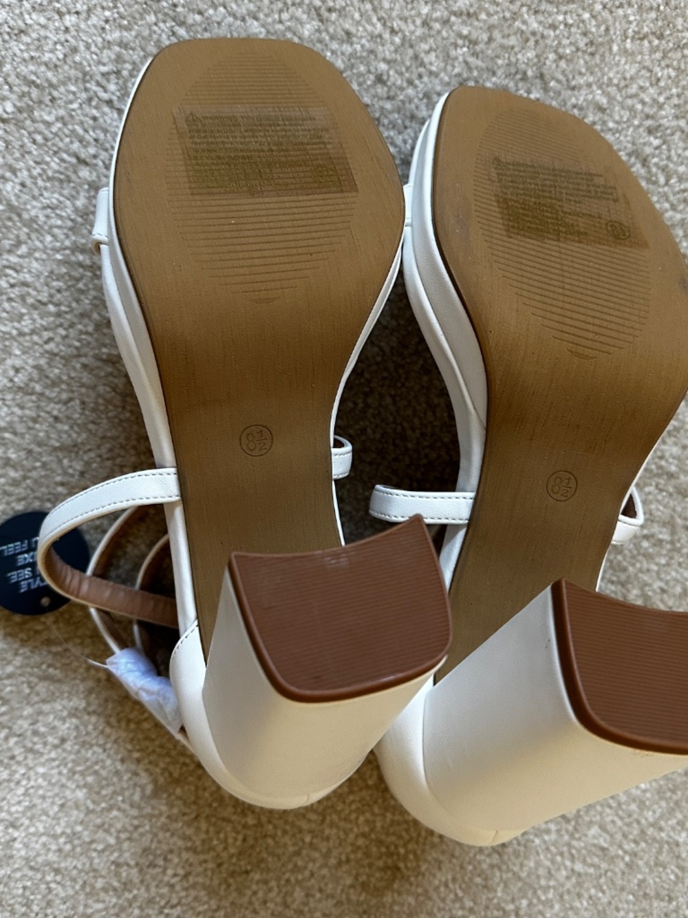Strappy White Platform Heels - Picture 3 of 7
